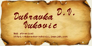 Dubravka Vuković vizit kartica